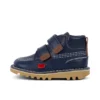 Botas Kick Hi Roll de piel azul marino unisex para niños