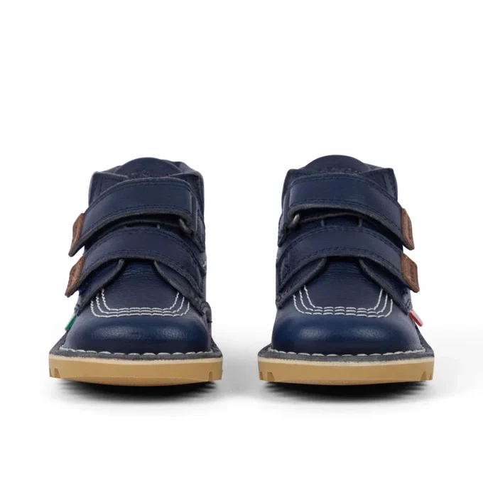 Botas Kick Hi Roll de piel azul marino unisex para niños