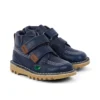 Botas Kick Hi Roll de piel azul marino unisex para niños
