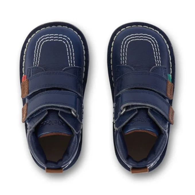 Botas Kick Hi Roll de piel azul marino unisex para niños