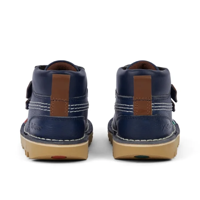 Botas Kick Hi Roll de piel azul marino unisex para niños