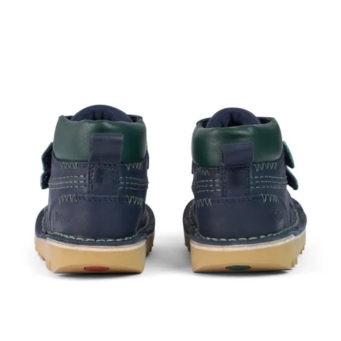 Botas Kick Hi Roll ZigZag de piel azul marino para niño pequeño