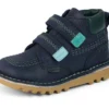 Botas Kick Hi Roll ZigZag de piel azul marino para niño pequeño