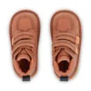 Botas Kick Hi Roll ZigZag de piel para niño pequeño, color marrón claro