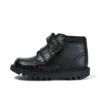 Botas Kick Hi Scuff de piel para niño pequeño, color negro