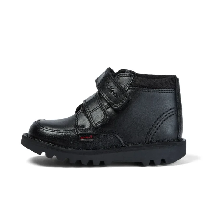 Botas Kick Hi Scuff de piel para niño pequeño, color negro