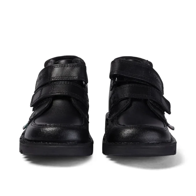 Botas Kick Hi Scuff de piel para niño pequeño, color negro
