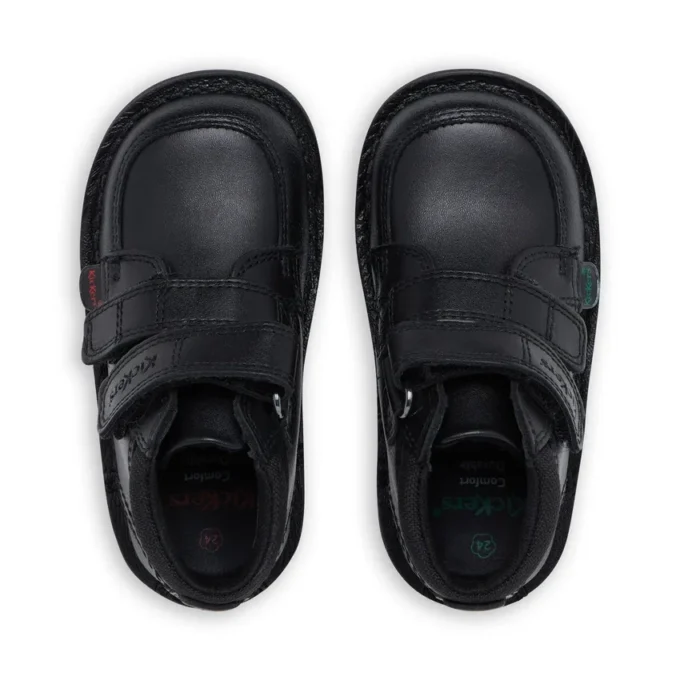 Botas Kick Hi Scuff de piel para niño pequeño, color negro