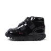 Botas Kick Hi Vel Brogue de charol para niñas, color negro
