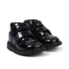 Botas Kick Hi Vel Brogue de charol para niñas, color negro