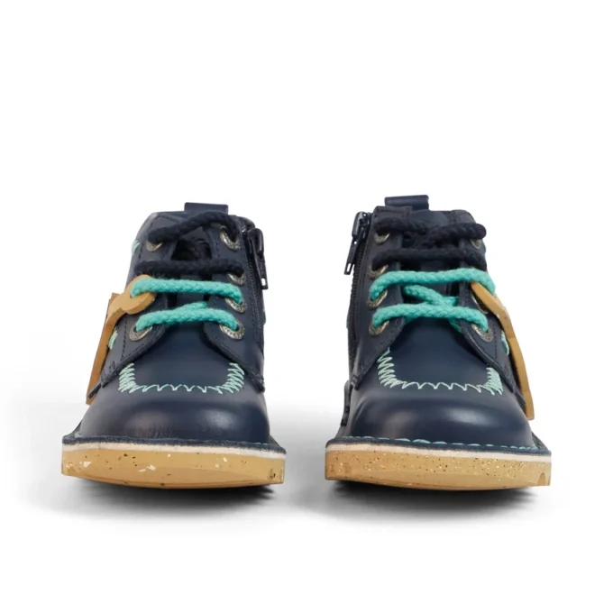 Botas Kick Hi ZigZag para niño pequeño, piel azul marino
