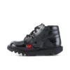 Botas Kick Hi Zip de charol para niños, unisex, en color negro