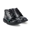 Botas Kick Hi Zip de charol para niños, unisex, en color negro