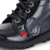 Botas Kick Hi Zip de charol para niños, unisex, en color negro
