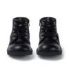 Botas Kick Hi Zip de imitación de cuero unisex para niños, color negro