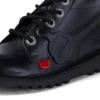 Botas Kick Hi Zip de imitación de cuero unisex para niños, color negro