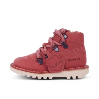 Botas unisex para niños Kick Hi Explore de piel rosa