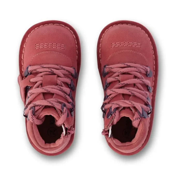Botas unisex para niños Kick Hi Explore de piel rosa