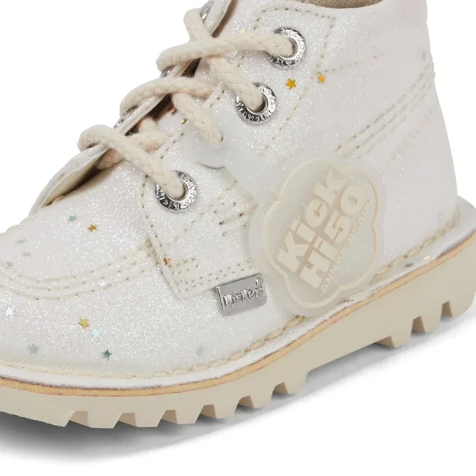 Botas unisex para niños Kick Hi Glitter, blancas