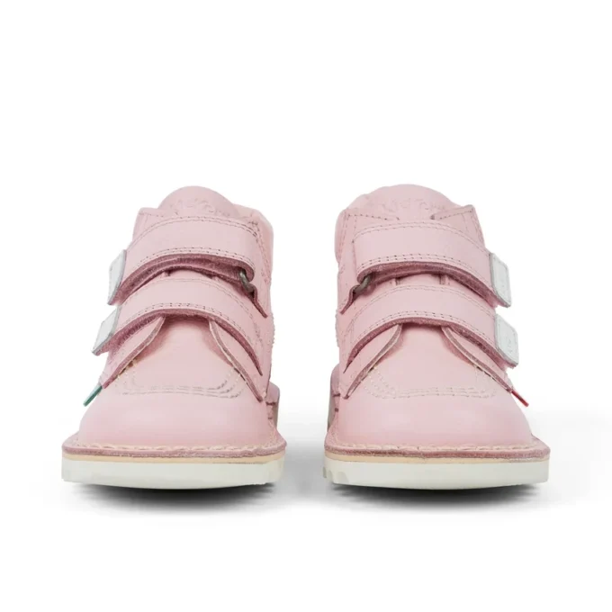 Botas unisex para niños Kick Hi Roll de piel rosa claro