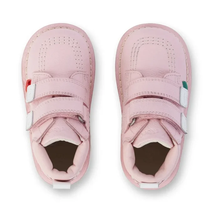 Botas unisex para niños Kick Hi Roll de piel rosa claro