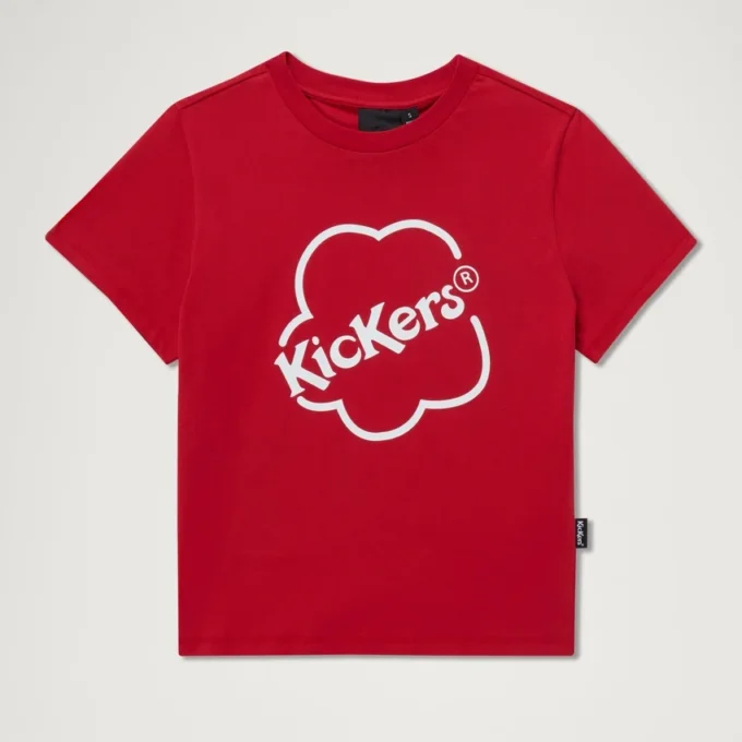 Camiseta ajustada clásica Kickers para mujer, color rojo
