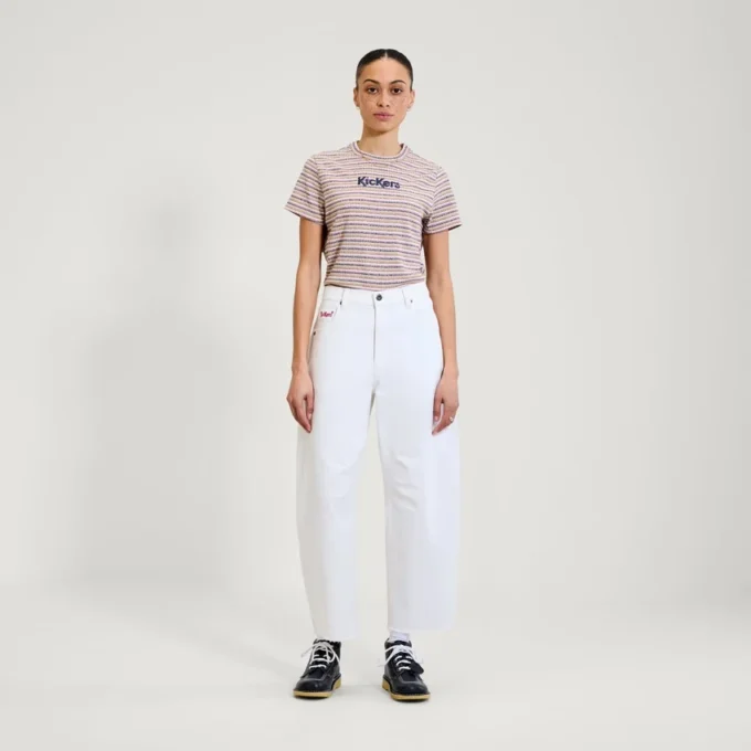 Camiseta ajustada clásica Kickers para mujer, multicolor