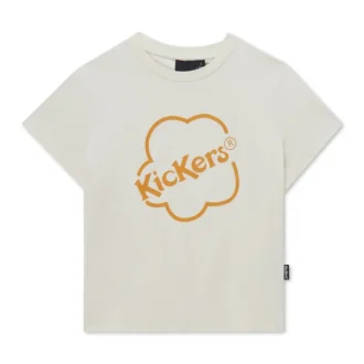 Camiseta clásica ajustada Kickers para mujer, color blanco