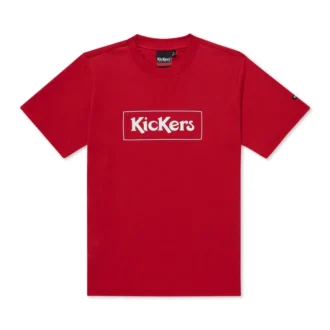 Camiseta clásica con logotipo en recuadro de Kickers para hombre, color rojo