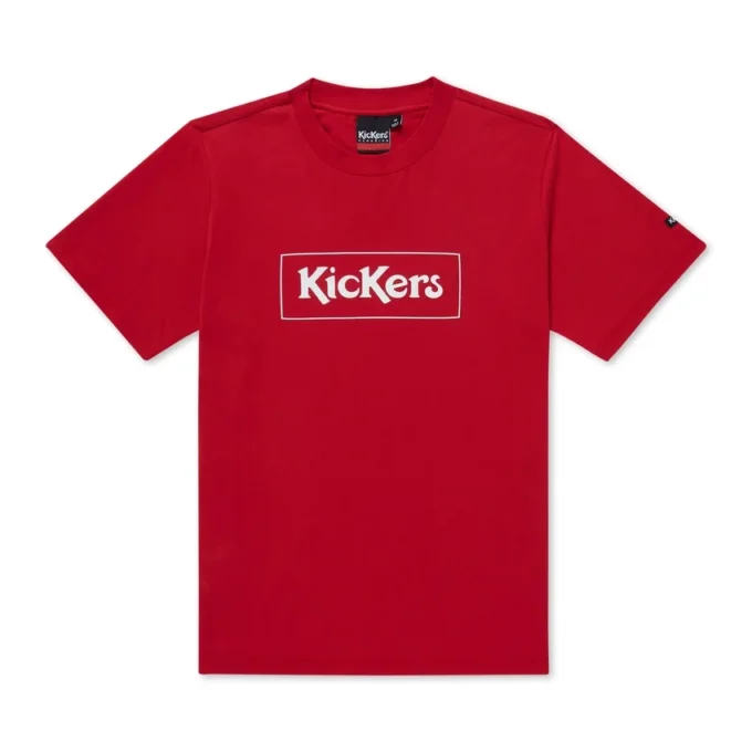 Camiseta clásica con logotipo en recuadro de Kickers para hombre, color rojo