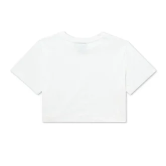 Camiseta clásica de cuello redondo Kickers para mujer, color blanco