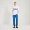 Camiseta clásica de manga corta Kickers para hombre, color blanco