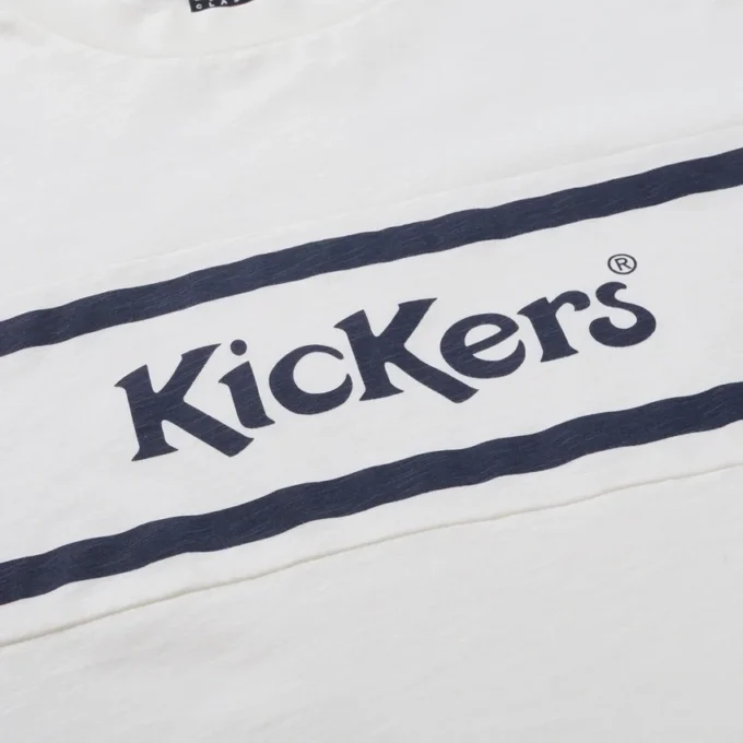 Camiseta clásica de manga corta Kickers para hombre, color blanco