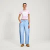 Camiseta clásica ligera Kickers para mujer, color rosa
