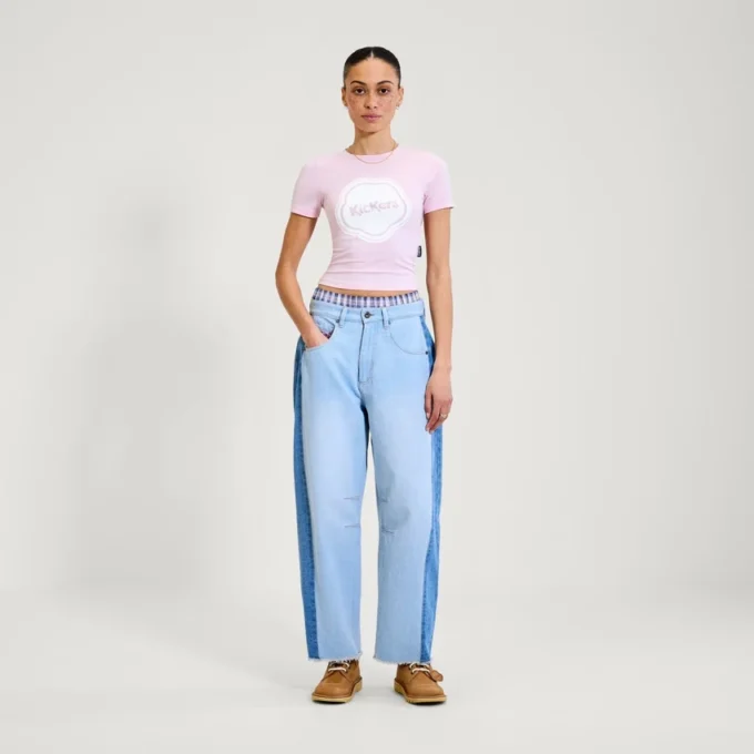 Camiseta clásica ligera Kickers para mujer, color rosa