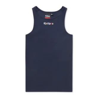 Camiseta sin mangas Classic Ribbed de Kickers para mujer, azul marino