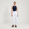 Camiseta sin mangas Classic Ribbed de Kickers para mujer, azul marino