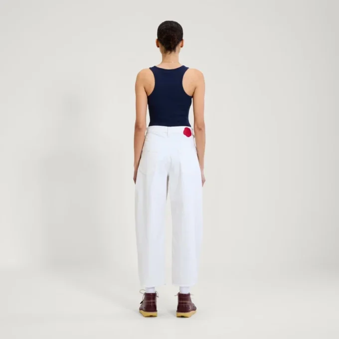 Camiseta sin mangas Classic Ribbed de Kickers para mujer, azul marino