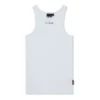 Camiseta sin mangas clásica de canalé Kickers para mujer, color blanco