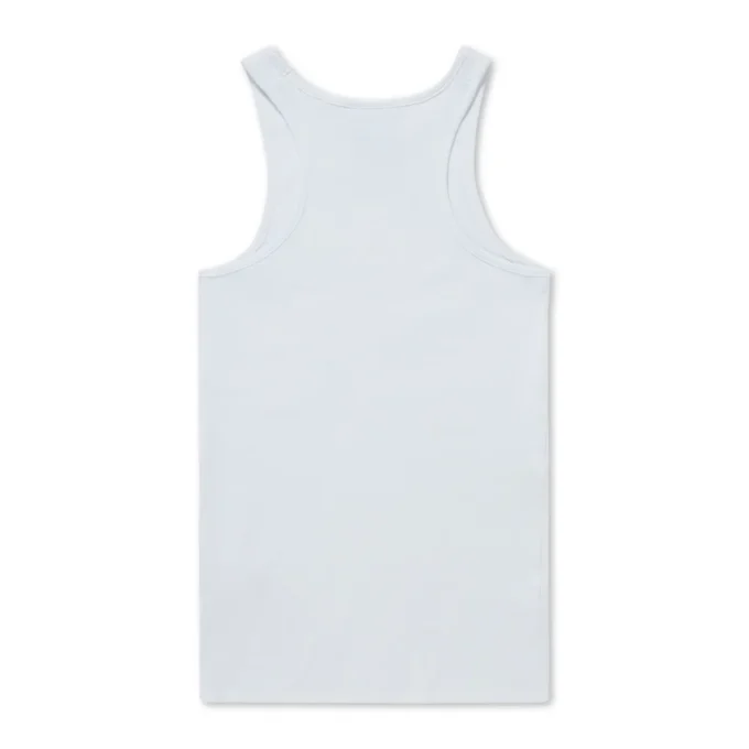 Camiseta sin mangas clásica de canalé Kickers para mujer, color blanco