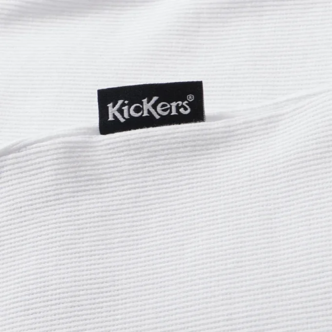 Camiseta sin mangas clásica de canalé Kickers para mujer, color blanco