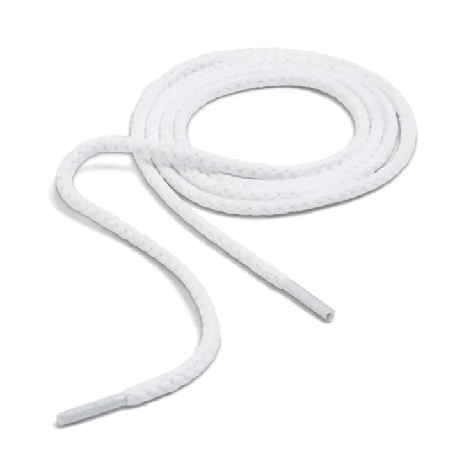 Cordones de algodón unisex para adultos, blancos