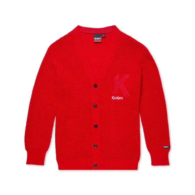 Cárdigan clásico Kickers unisex para adultos, rojo