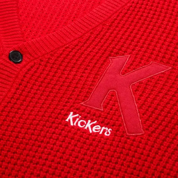 Cárdigan clásico Kickers unisex para adultos, rojo