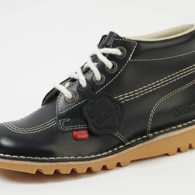 Fleurette de cuero unisex azul marino