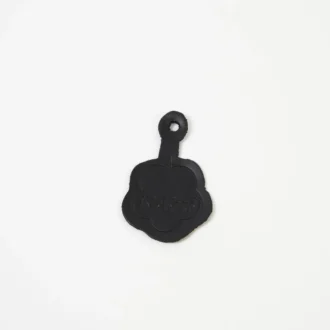 Fleurette de cuero unisex negra