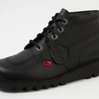 Fleurette de cuero unisex negra