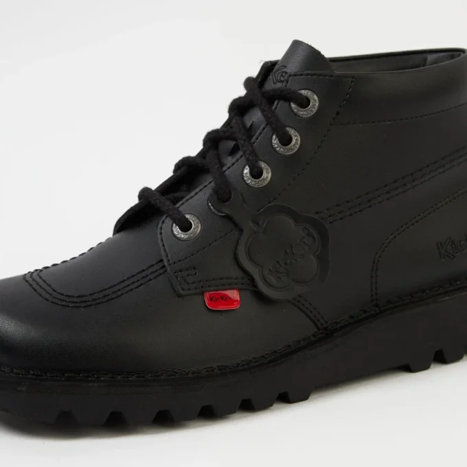Fleurette de cuero unisex negra