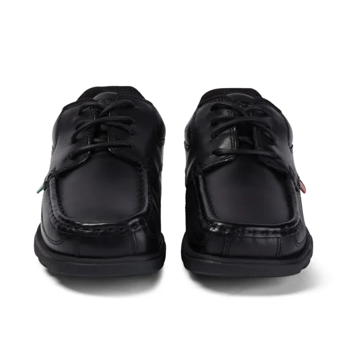 Fragma Lace 4 Eyelet de cuero negro para jóvenes