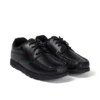 Fragma Lace 4 Eyelet de cuero negro para jóvenes